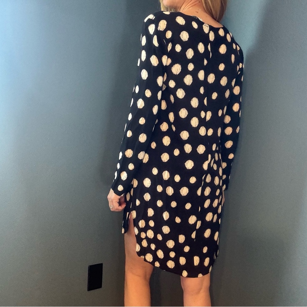 Wayf Black & White Polka Dot Long Sleeve Dress size Large - Picture 2 of 10